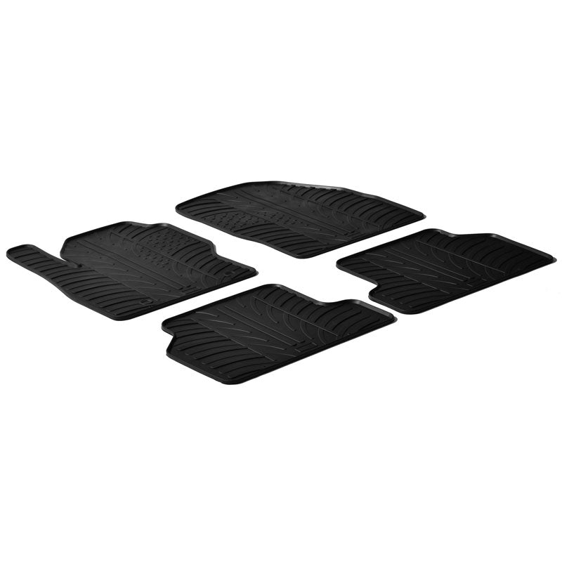 Satz Gummimatten passend für Ford Focus II 2005-2011 (T Profil 4-teilig + Montage-clips)