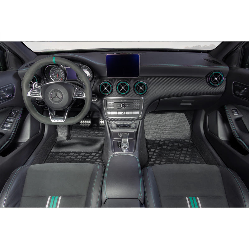 Satz Gummimatten passend für Mercedes B-Klasse W246 2011-2019/A-Klasse W176 2012-2018/CLA/GLA 2014-2020 (G Profil 4-teilig + Montage-clips)