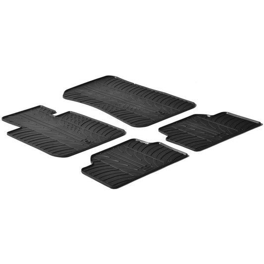 Satz Gummimatten passend für BMW 1er E81/E87 3/5 türer 2004-2011 (T Profil 4-teilig + Montage-clips)