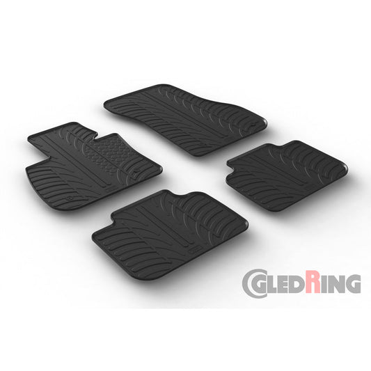 Satz Gummimatten passend für BMW X1 F48 2015-2022 inkl. Hybrid (T Profil 4-teilig + Montage-clips)