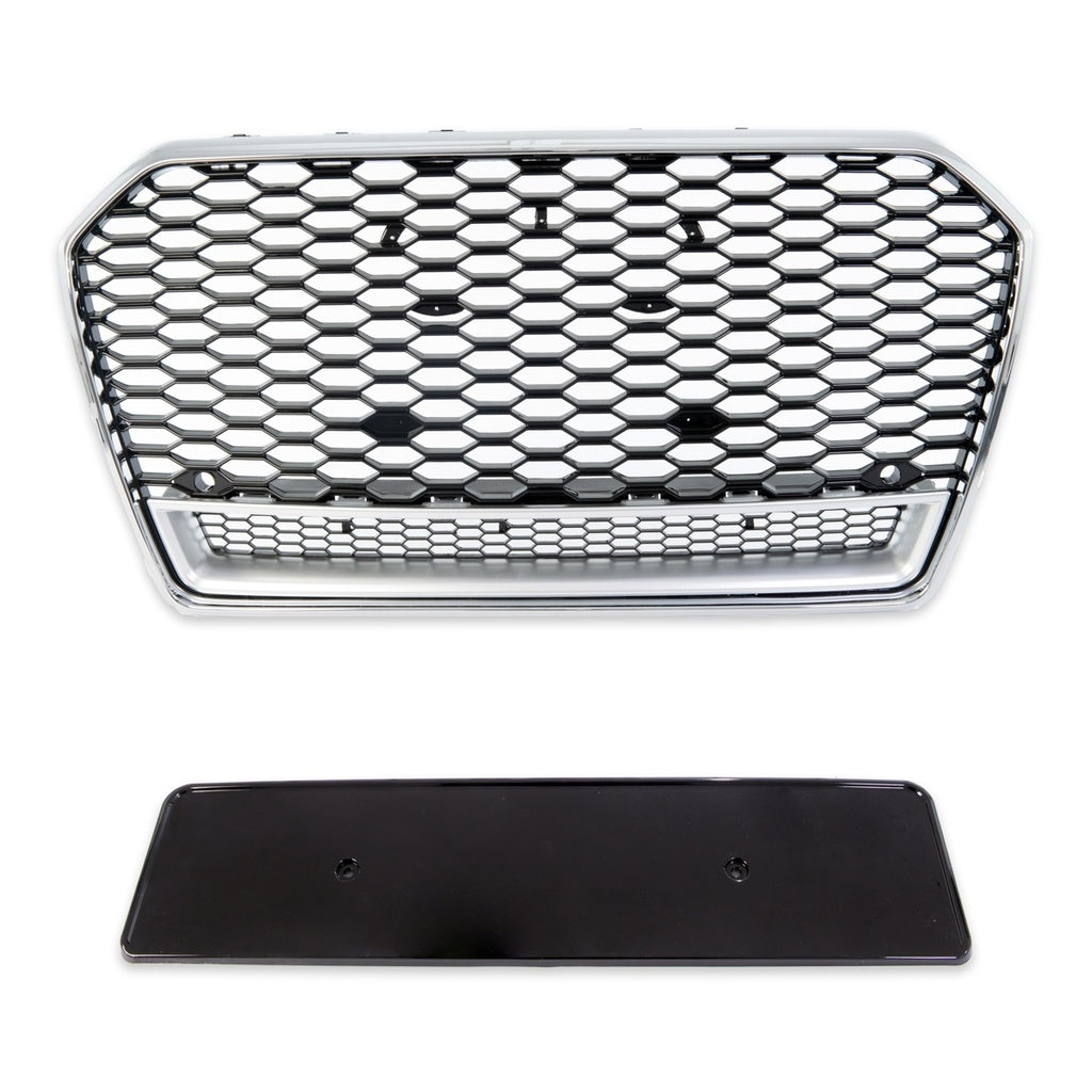 Kühlergrill Silber Glanz Schwarz AUDI A6 C7 (4G) Limousine Avant Facelift 2015-2018