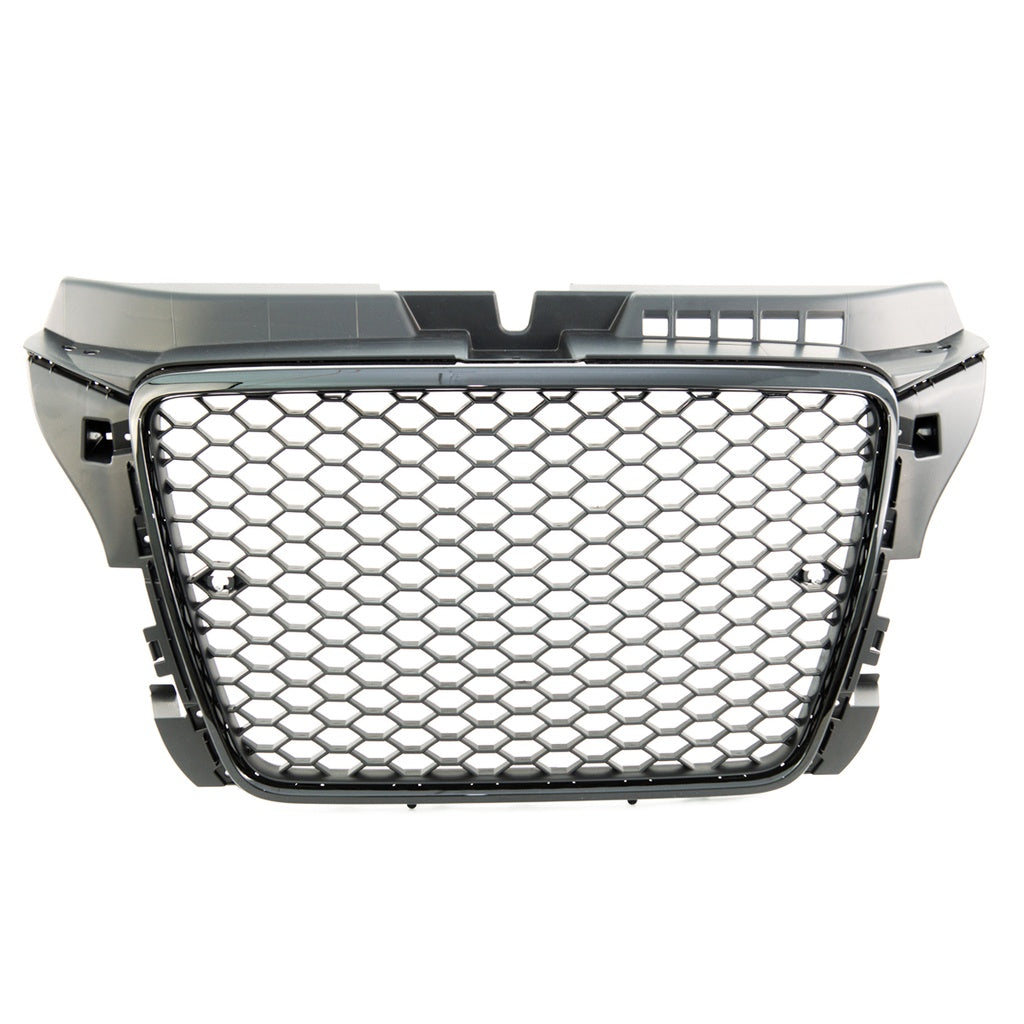 Kühlergrill Glänzend Schwarz für AUDI A3 8P Facelift 2008-2012, Modell GRIAU0124