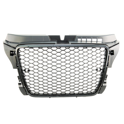 Kühlergrill Glänzend Schwarz für AUDI A3 8P Facelift 2008-2012, Modell GRIAU0124