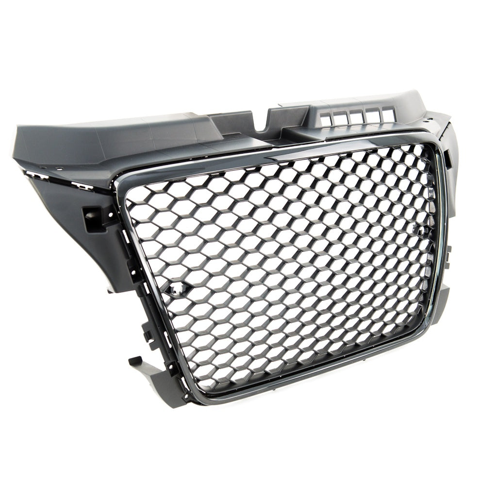 Kühlergrill Glänzend Schwarz für AUDI A3 8P Facelift 2008-2012, Modell GRIAU0124