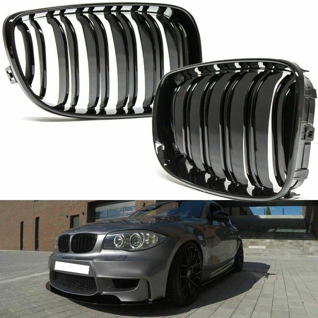 Kühlergrill Gloss Black BMW 1 E81/E82/E87/E88 Facelift 2007-2011 Dual Line