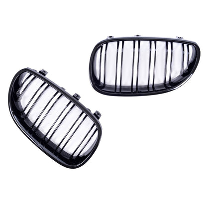 Kühlergrill Glanzschwarz BMW 5 Limousine Touring E60 E61 2003-2010 Doppel-Linie
