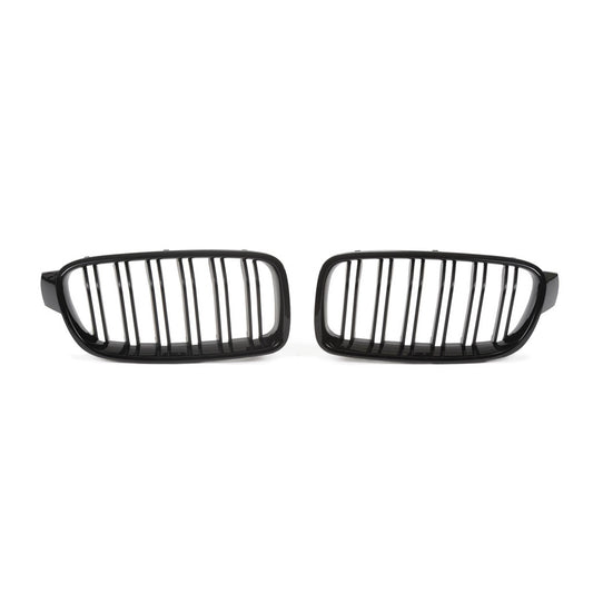 Kühlergrill Gloss Black für BMW 3 F30 F31 Limousine Touring 2011-2018 Dual Line
