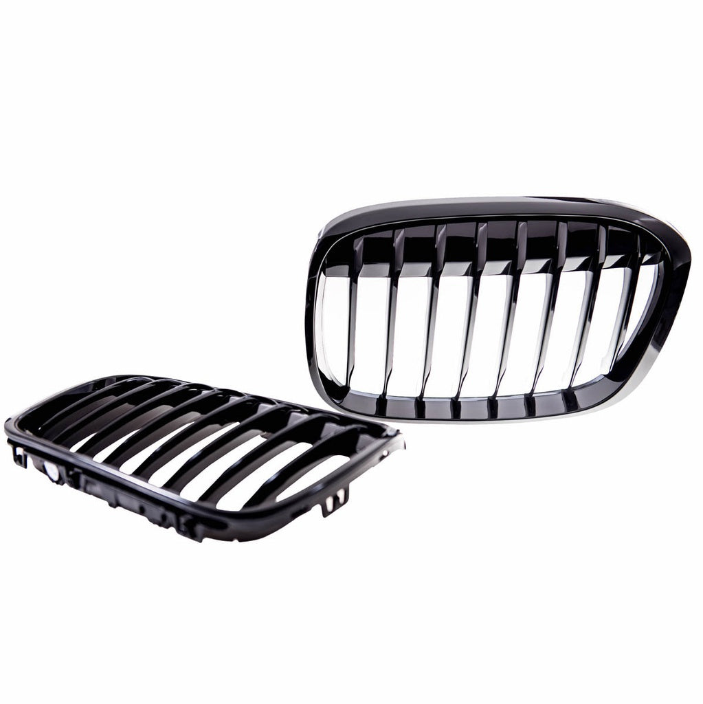 Kühlergrill Glanz Schwarz passend für BMW X1 F48 2014-2019 Single Line