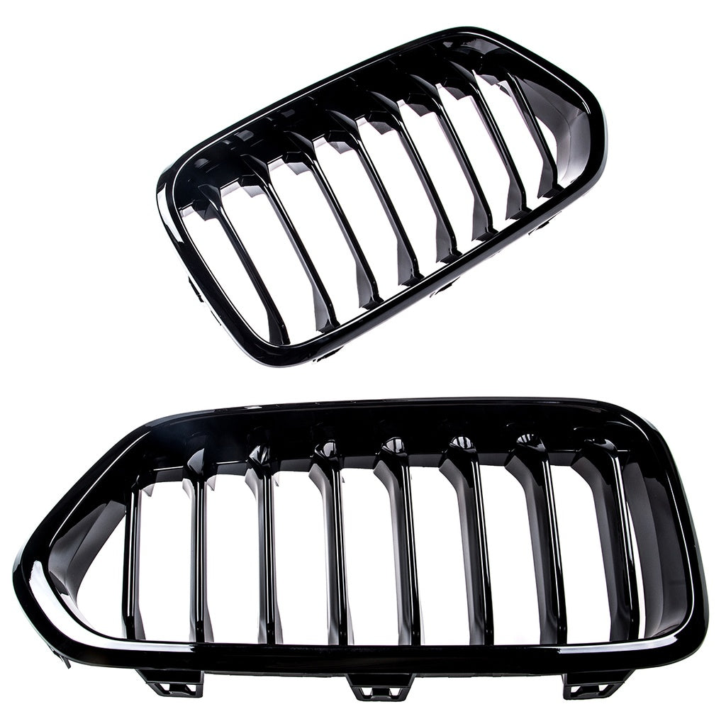 Kühlergrill Glanzschwarz für BMW X2 F39 2017-2023 Einzelne Linie