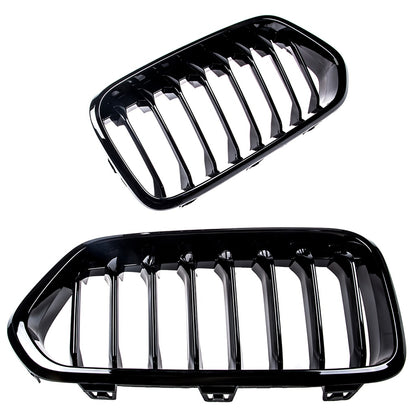 Kühlergrill Glanzschwarz für BMW X2 F39 2017-2023 Einzelne Linie