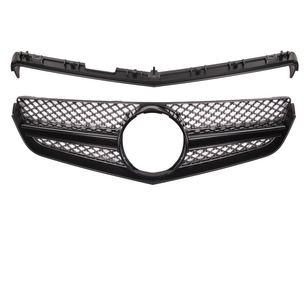 Kühlergrill Glänzend Schwarz für Mercedes E-Klasse (C207, A207) Coupe Cabrio 2009-2013 Pre-Facelift