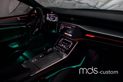 Audi A6 C8 Ambientebeleuchtung Nachrüstsatz | 30 Farben, Steuerung über MMI