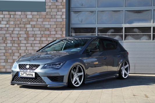 Frontspoiler Sportive ABS, 3 tlg. Seat Leon 3, 5F ab Bj.: 2013- Schwarz Glanz