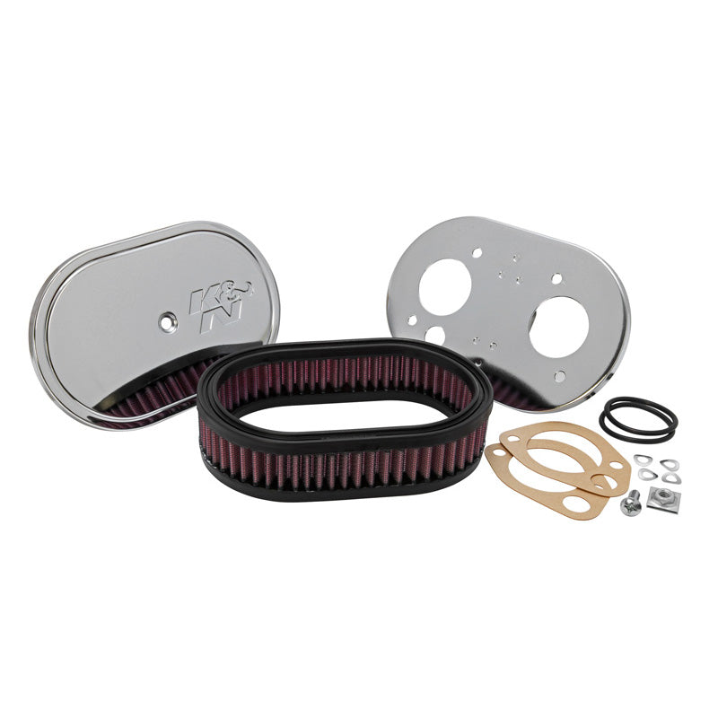 K&N Sportluftfilter oval klein passend für Weber 40 DCOE, Montagehöhe 47mm (56-1270)