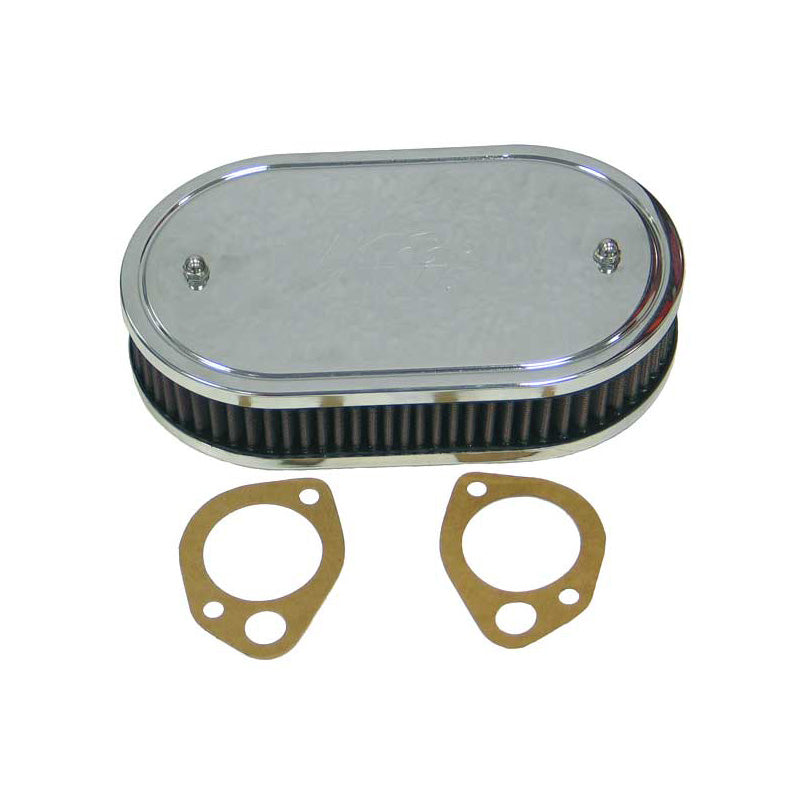 K&N Sportluftfilter oval passend für Dellorto DHLA 40,45,48, Mikuni-Solex 40,44,48 PHH, Weber DCOE 45,48, Montagehöhe 47mm (56-1330)