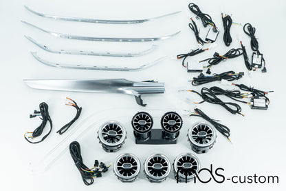 Mercedes GLC X253 Ambientebeleuchtung Komplett-Set | 64 Farben, Lüftungsdüsen, Beifahrerleiste