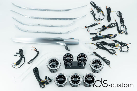 Mercedes GLC X253 Ambientebeleuchtung Komplett-Set | 64 Farben, Lüftungsdüsen, Beifahrerleiste