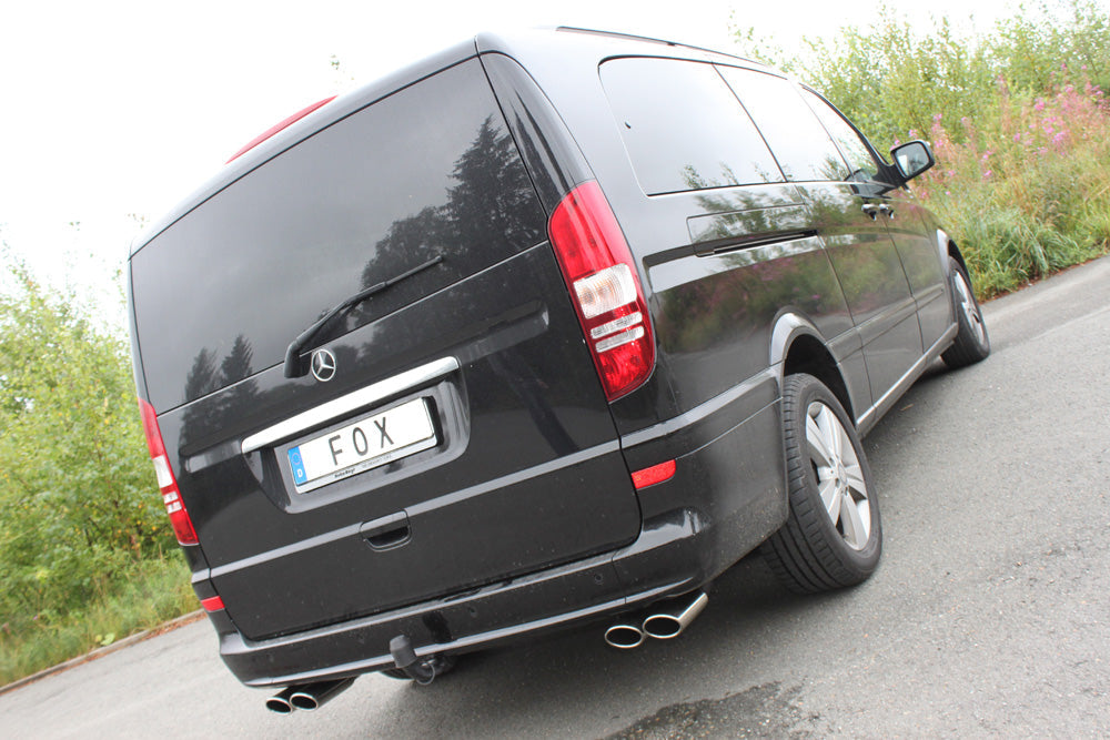 Mercedes Vito/ Viano - W639 Kompact Endschalldämpfer quer Ausgang rechts/links inkl. Verbindungsrohr - 2x115x85 Typ 32 rec...