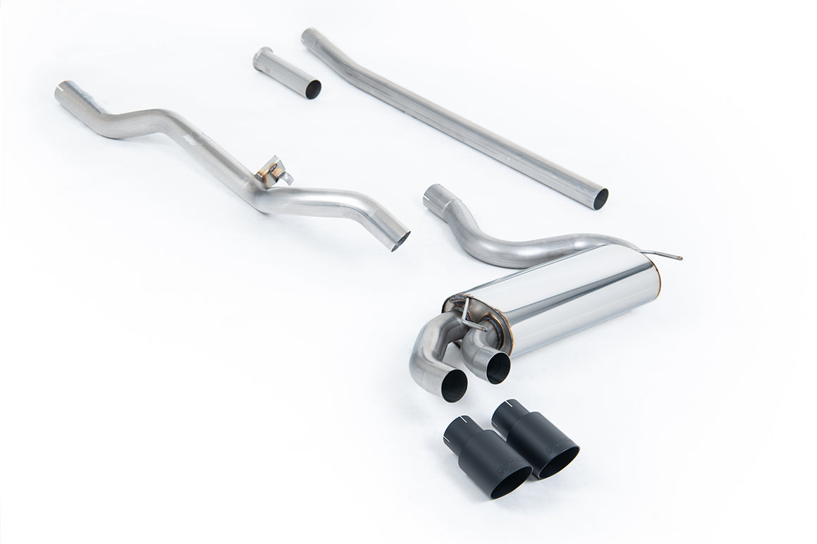 Milltek Sport Auspuffanlage passend für Audi Coupé UR quattro 10v Turbo non-resonated - schwarze Endrohre