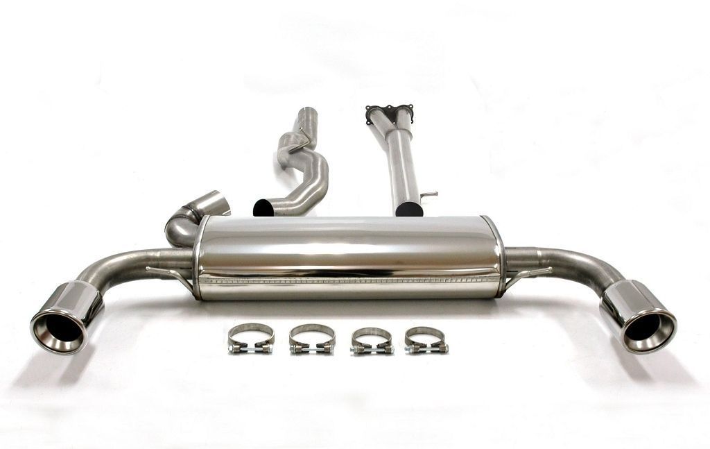 TA Technix Duplex Edelstahlanlage 1x100mm Links+Rechts passend für Volvo S60 II/V60 T6 AWD Typ F