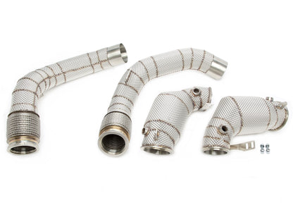 TA Technix Downpipe mit Hitzeschild und Katalysator passend für BMW 5er Serie M5 Typ F90, 8er Serie M8 Typ F91/F92/F93 - M...