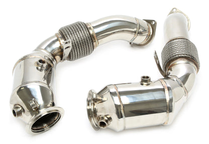 TA Technix Downpipe ohne Katalysator mit Flexrohr passend für BMW 5er Serie Typ F07,F10,F11 , 6er Serie Typ F12,F13,F14, 7...