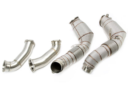 TA Technix Downpipe mit Hitzeschild und Katalysator passend für BMW 5er Serie M5 Typ F90, 8er Serie M8 Typ F91/F92/F93 - M...