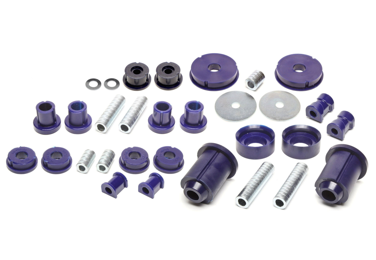 TA Technix PU-​Buchsen Kit 37-​teilig / Vorderachse+Hinterachse / Vorderachse mit Ø 19mm Stabi / Hinterachse mit Ø 12mm St...