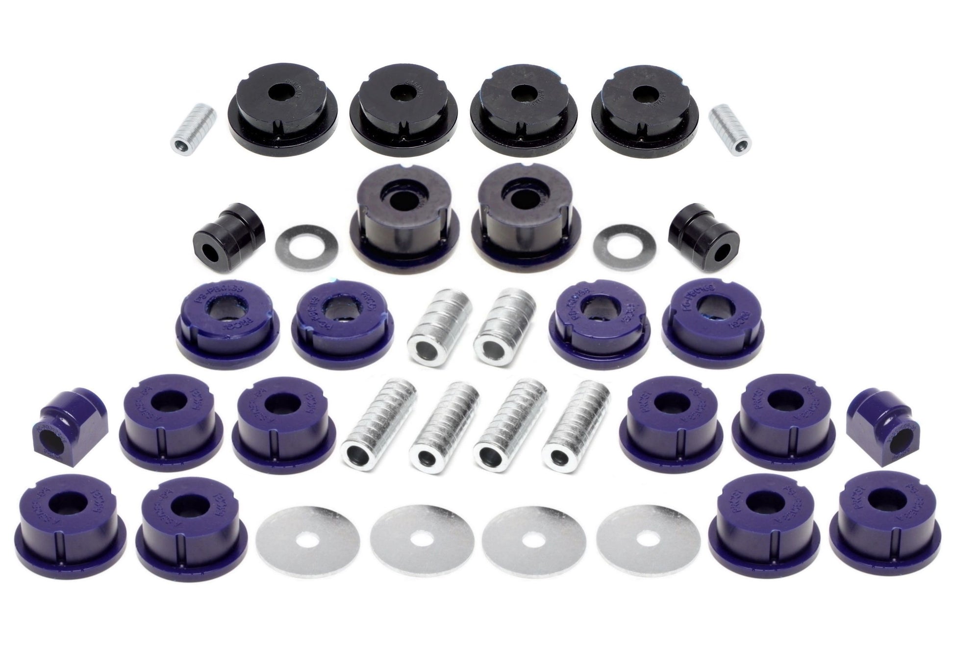 TA Technix PU-​Buchsen Kit 38-​teilig / Vorderachse+Hinterachse / Vorderachse mit Ø 24mm Stabi / Hinterachse mit Ø 19mm St...