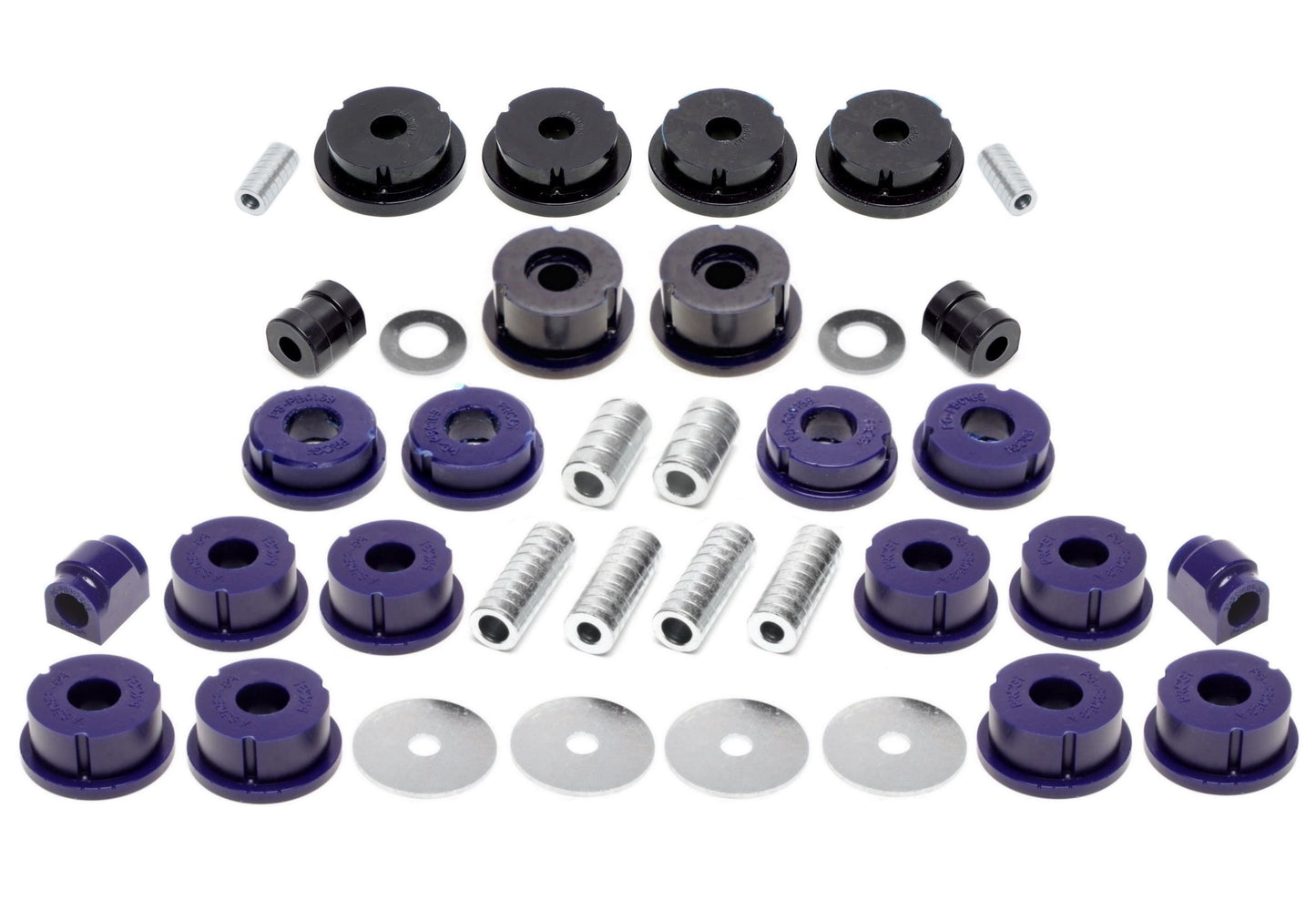 TA Technix PU-​Buchsen Kit 38-​teilig / Vorderachse+Hinterachse / Vorderachse mit Ø 25mm Stabi / Hinterachse mit Ø 20mm St...