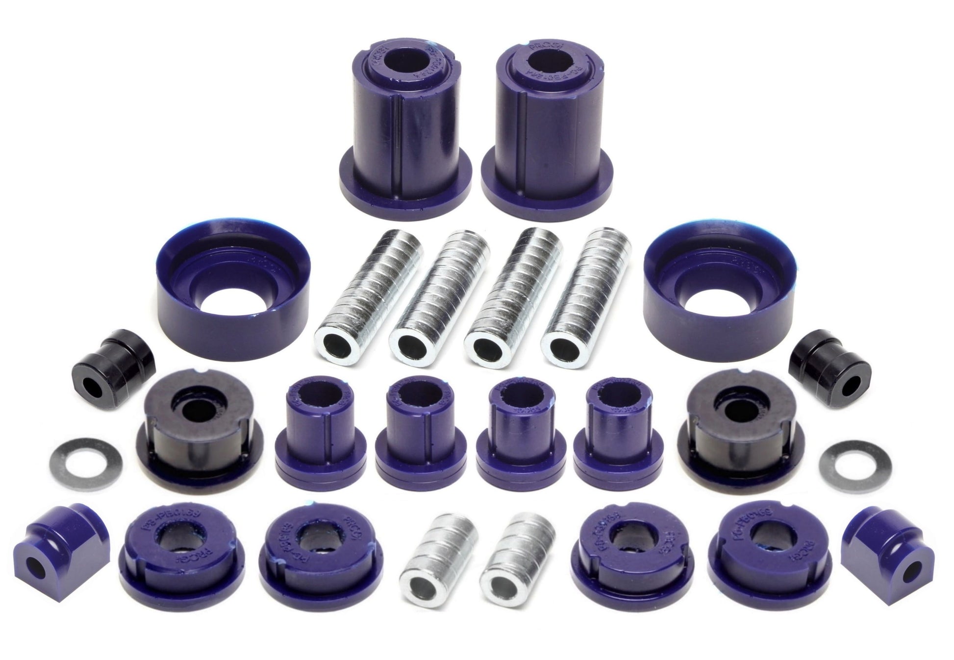 TA Technix PU-​Buchsen Kit 32-​teilig / Vorderachse+Hinterachse / Vorderachse mit Ø 25mm Stabi / Hinterachse mit Ø 14mm St...