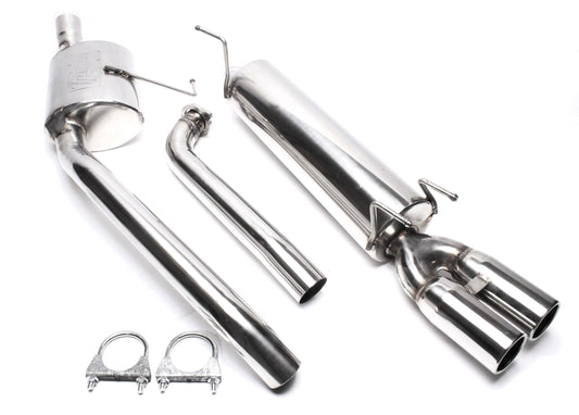 TA Technix Edelstahlanlage 2x76mm rund/gebördelt passend für Opel Omega B / 4-​Zylinder Caravan