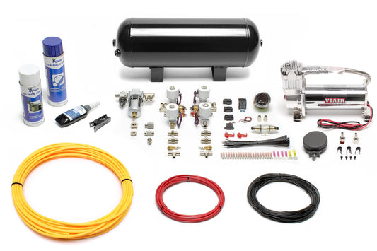 TA Technix Lufterzeugungskit 444er Viair Kompressor / 11,5L Schwarzer Tank / Anzeige Schwarz / Schlauch Gelb