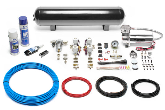 TA Technix Lufterzeugungskit 480er Viair Kompressor / 19L Schwarzer Tank / Anzeige Weiß / Schlauch Blau