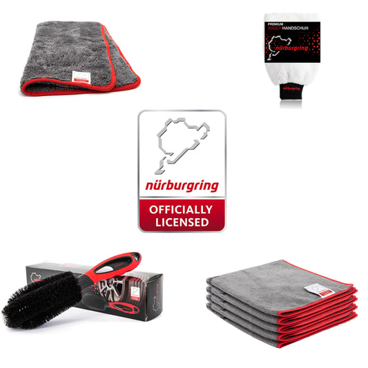 *Tuning King Community* Nürburgring Pflege Komplettset Waschhandschuh Waschbürste Mikrofasertuch Felgenbürste