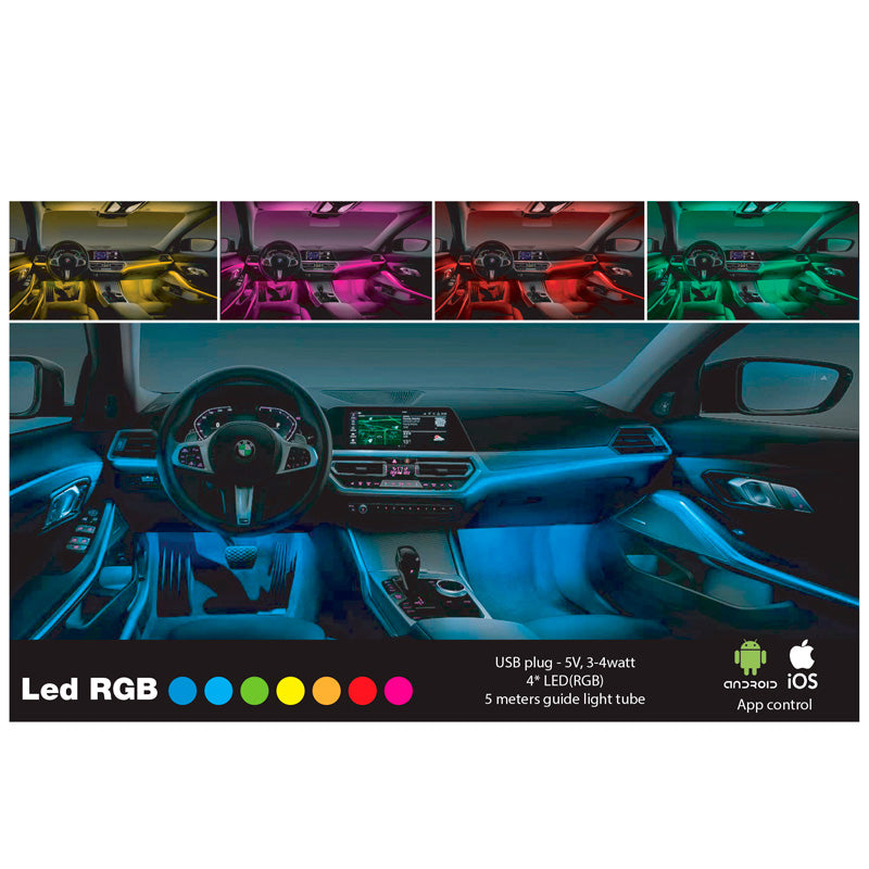 Simoni Racing Innenraum-Ambiente-Licht RGB-LED - 5 Meter