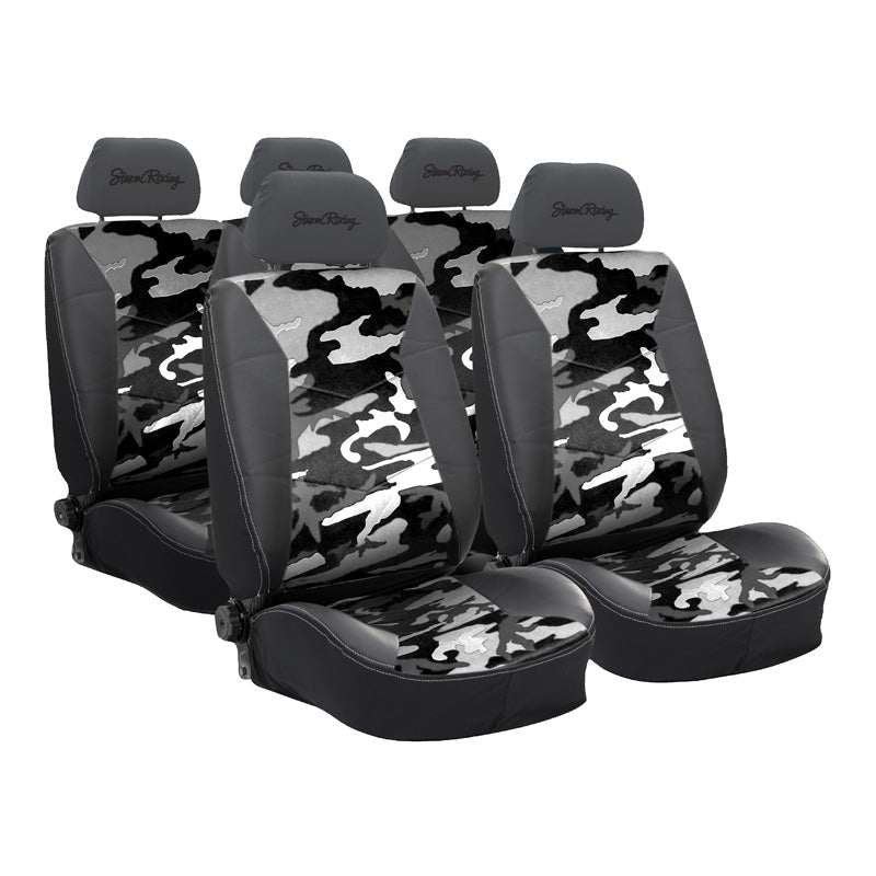 Simoni Racing Sitzbezüge Typ G (Komplettsatz) - Weiß Camouflage - 11-teilig