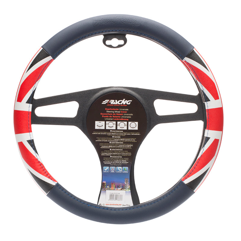 Simoni Racing Lenkradhülle UK Flag - 37-39cm - Blau/Rot/Weiß