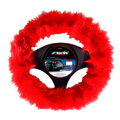 Simoni Racing Lenkradhülle Fluffy Fur - 37-39cm - Rot