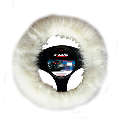 Simoni Racing Lenkradhülle Fluffy Fur - 37-39cm - Weiß