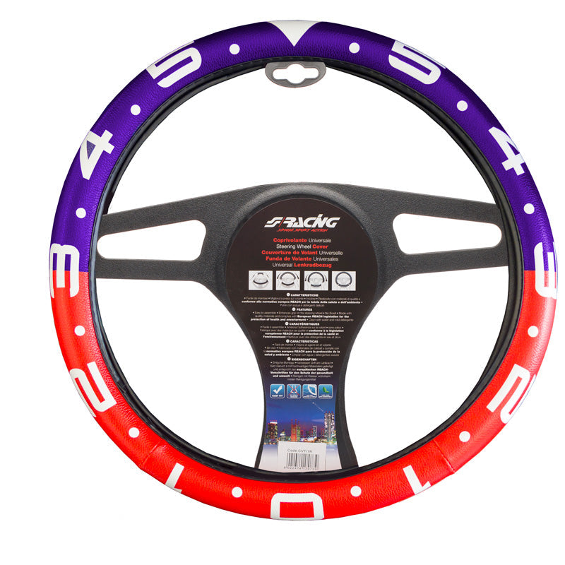 Simoni Racing Lenkradhülle Clock - 37-39cm - Multi-Farbe Bioleder