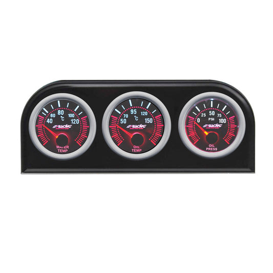 Simoni Racing DIN Panel Metall für 3x52 mm Instrumente Schwarz