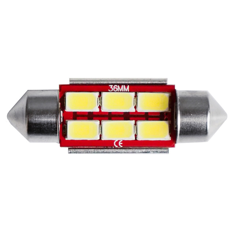 Simoni Racing Festoon 6-LED 36mm Leuchtmittel 'Canbus No-Polarity' - Weiß - Satz à 2 Stück