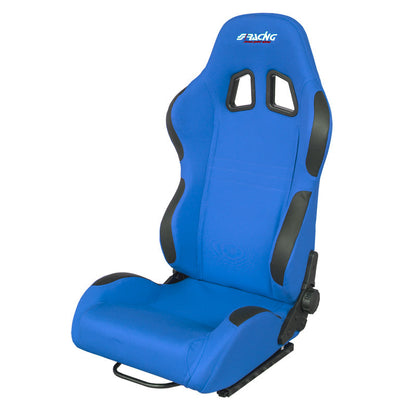 Simoni Racing Sportsitze Jenson - Schwarz/Blau - Doppelseitig Verstellbare Rückenlehne - inkl. Schlitten