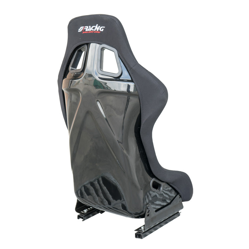 Simoni Racing Sportsitze Lewis - Schwarz - Feste GFK Rückenlehne - inkl. Schlitten