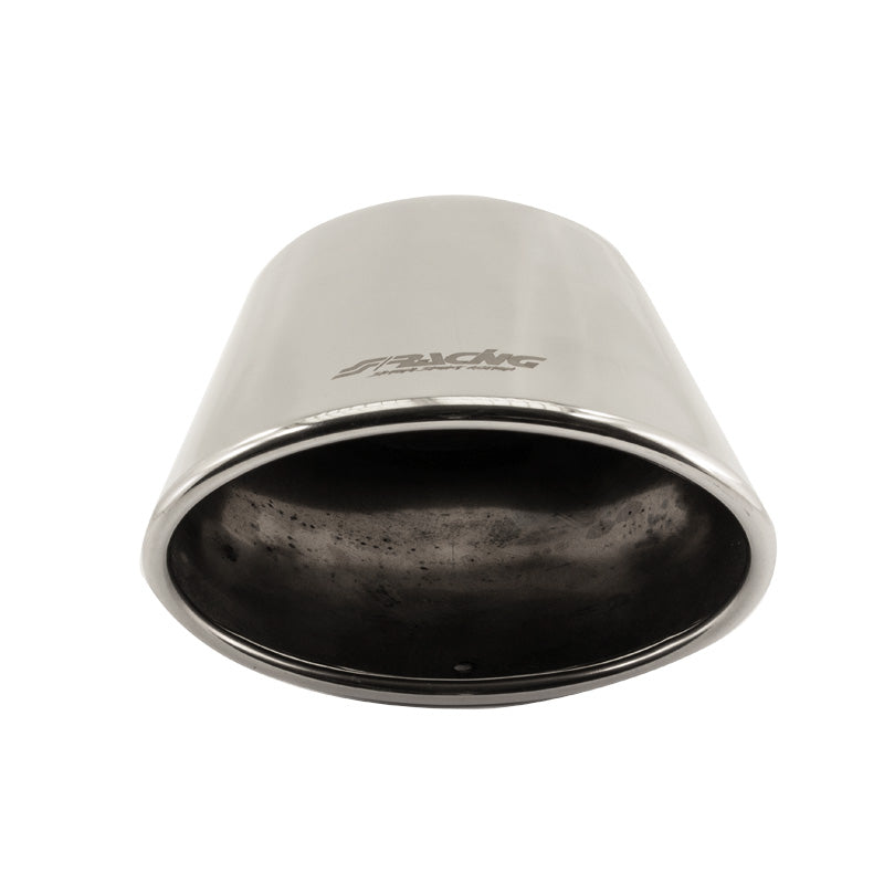 Simoni Racing Auspuffzierstück Oval/Schräg Edelstahl - 150x100xL250mm - Anschluß ->54mm