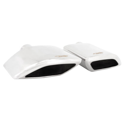 Simoni Racing Auspuffzierstück Rhomboidal Edelstahl - 220x80xL215mm - Anschluß ->63mm - Satz à 2 Stück