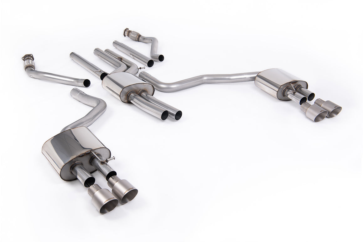 Milltek Sport Auspuffanlage passend für Audi A6 3.0 TFSI V6 C7.5 - gebürstete Titan Endrohre