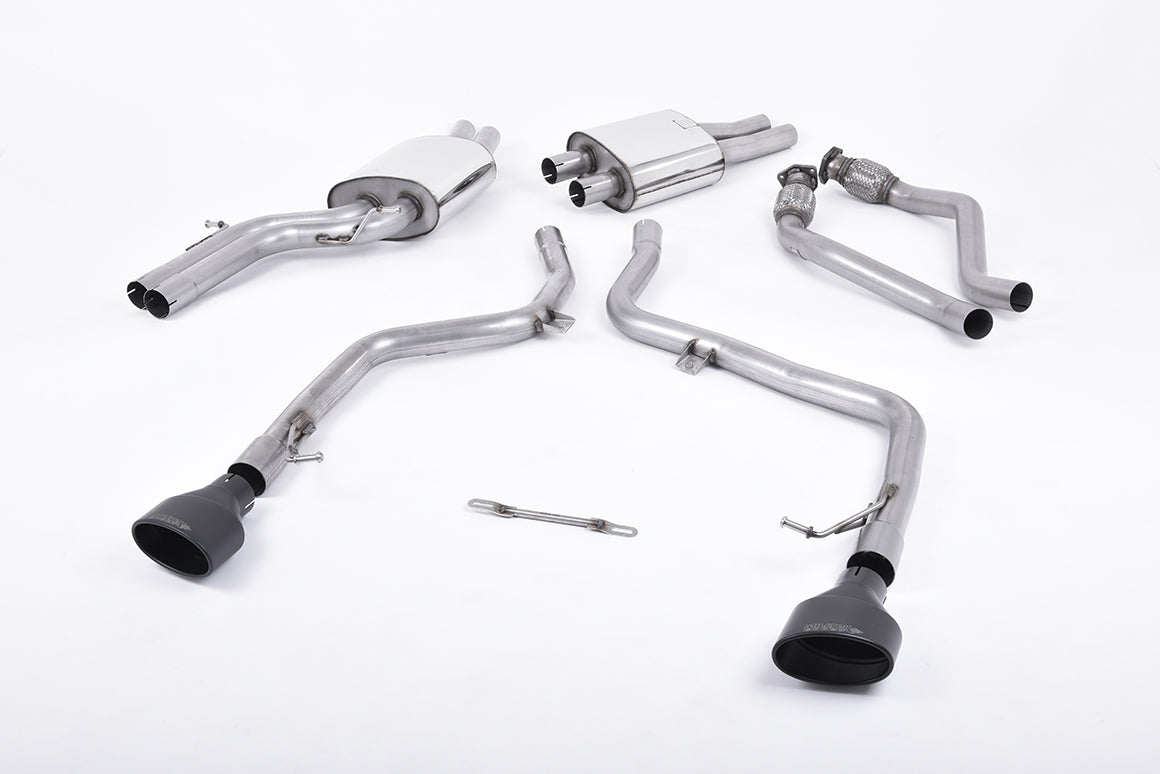 Milltek Sport Sportauspuff passend für Audi S4 3.0 Supercharged V6 B8 - schwarze Endrohre