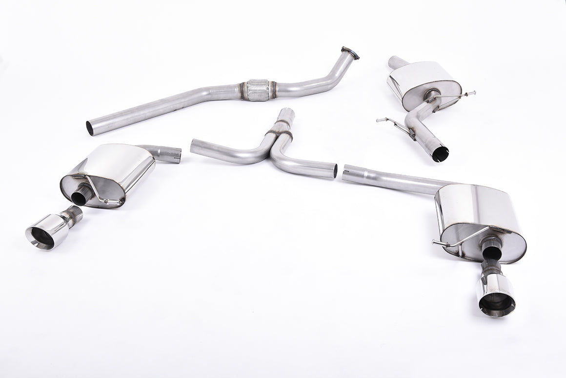 Milltek Sport Auspuffanlage passend für Audi A4 B8 & A5 8T 2.0TFSI S-Line Tiptronic mit S4 Heckansatz - 2 x 100 mm poliert...